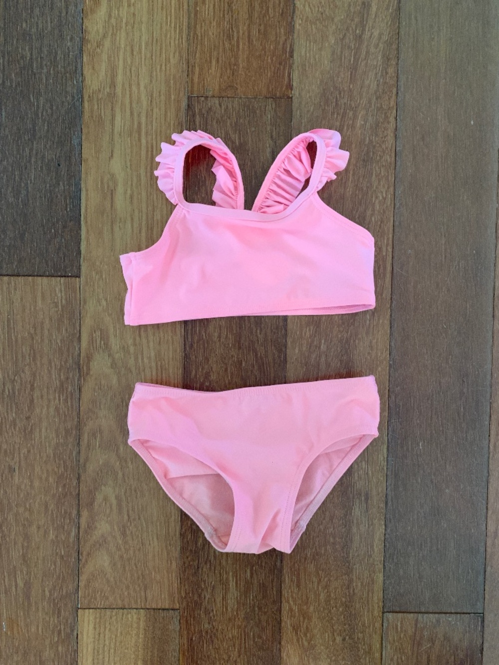 H&M Toddler Girls Pink Bikini Swimsuit Ruffle Straps 2T